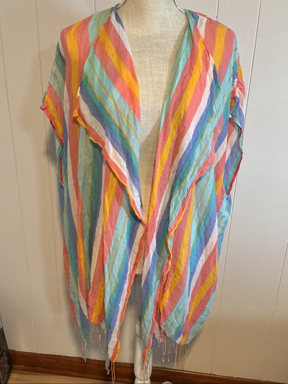J. Crew Multicolor Striped Lightweight Swim Coverup